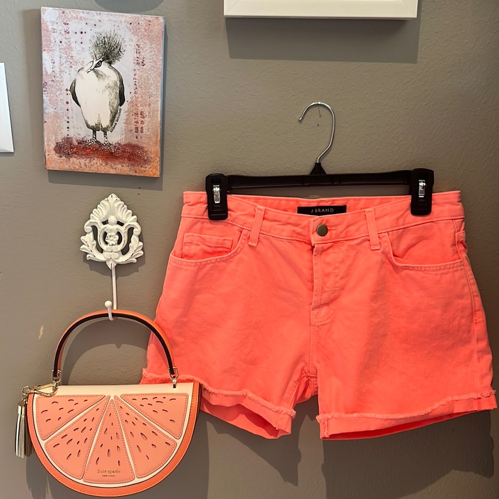 J Brand fluorescent neon pink jean shorts size 25